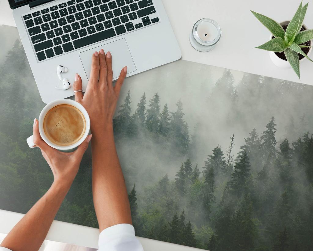 Non-slip Decorative Vinyl Mat Misty Pine Forest 120X60 Cm