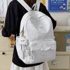 Schoolbag Korean Gentle Milk Mist Smudged Lace Backpack Female Junior High School Students Daily School Trip Versatile Schoolbag