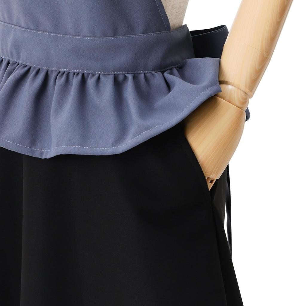 Francfranc Peplum Full Apron in Blue and Black, Perfect for New Life