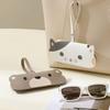 Portable Pu Leather Glasses Bag Cat Sunglasses Pouch Fashion Hanging Glasses Storage Bag  Male