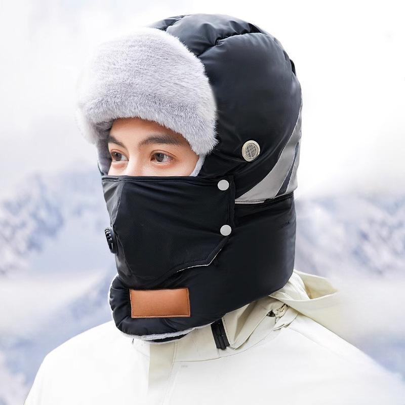 Winter Riding Hat Men's New Ski Hat Universal Windproof Ear Protection Face Mask Outdoor Thickened Lei Feng Hat Women