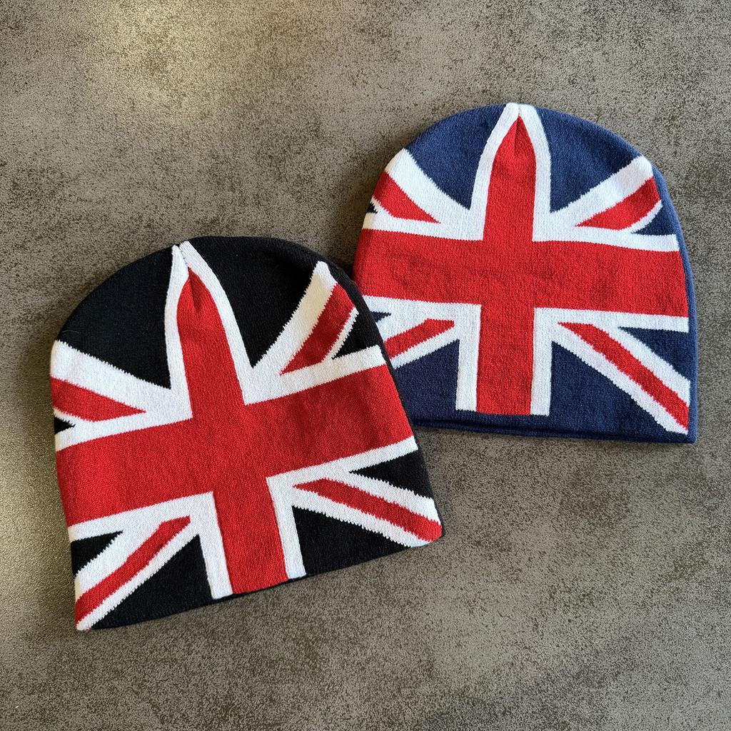 UK-Muster Strickmütze für Herren Damen Stilvolle Warme Wintermütze