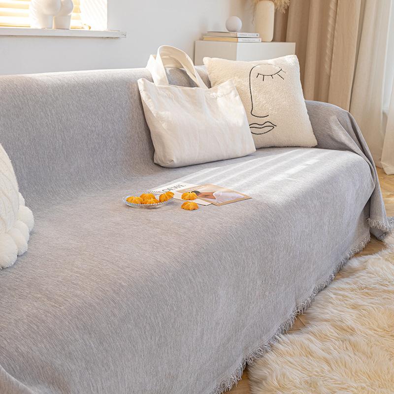 

Полотенце для дивана из шенилла, все включено, универсальный чехол для подушки, ткань, всесезонный универсальный чехол для дивана, одеяло, чехол для дивана, однотонный цвет 180*130cm