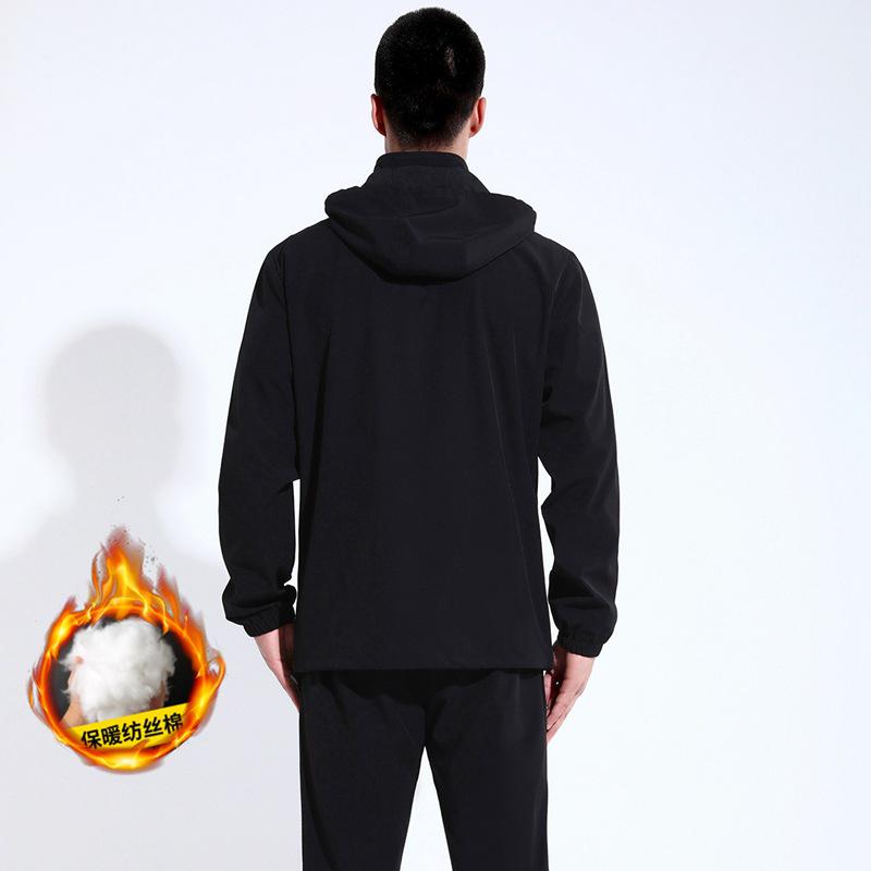 Men's Hooded Quilted Tracksuit - Autumn/Winter Casual Two-Piece Set