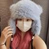 Y2k Girls Cute Bear Ear Shape Hat Windproof Hat for Teen Winter Cycling Skiing
