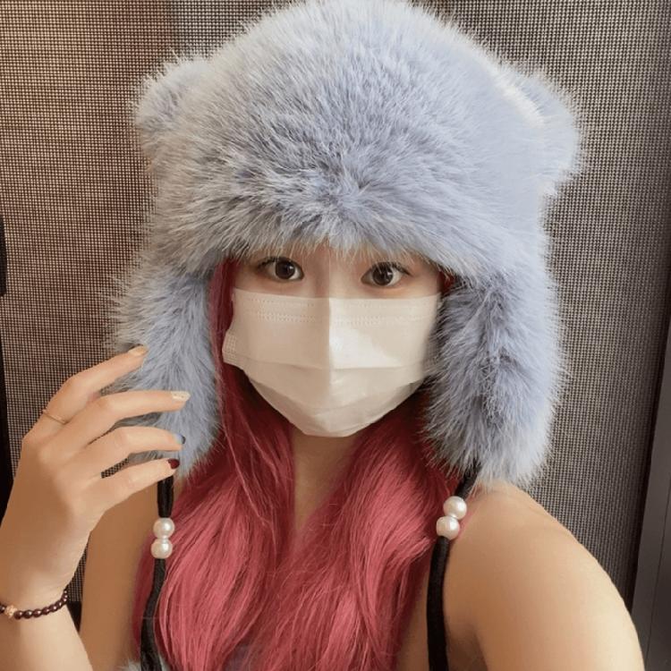Y2k Girls Cute Bear Ear Shape Hat Windproof Hat for Teen Winter Cycling Skiing