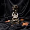 Candle Holder with Halloween Theme Stacked Skull Holder, Pillar Stand, Retro Spooky Tealight for Gothic Home Indoor Table Decor Decorative