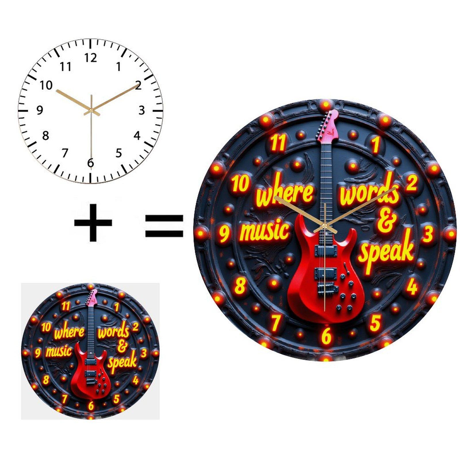 30cm Diameter Glass Wall Clock that Complements Any Wall Color (White,12 in(30.48cm)) белый