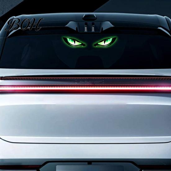Car Enthusiast Lighting Gear Solar Devil Eyes Light for Windshield, Magnetic Installation Window Warning Sign with Three Night Driving Atmosphere Lamp