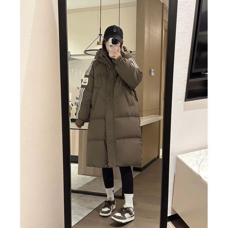 Womens Long Down Coat White Duck Winter Warm Over-the-Knee Fashion Commuter Jacket