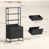 Filing Cabinet with Drawers, Lockable Storage Cabinet with Bookshelf for A4, Letter and Legal Formats, Black