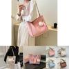 Stylish Pink Pu Tote Bag For Women Perfect For Casual Autumn Commute With Large Capacity