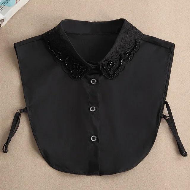 Fashion Front Tie White Fake Collar for Women Stand Detachable Collar Fake Girls Vintage Lace Ladies False Blouse Collar