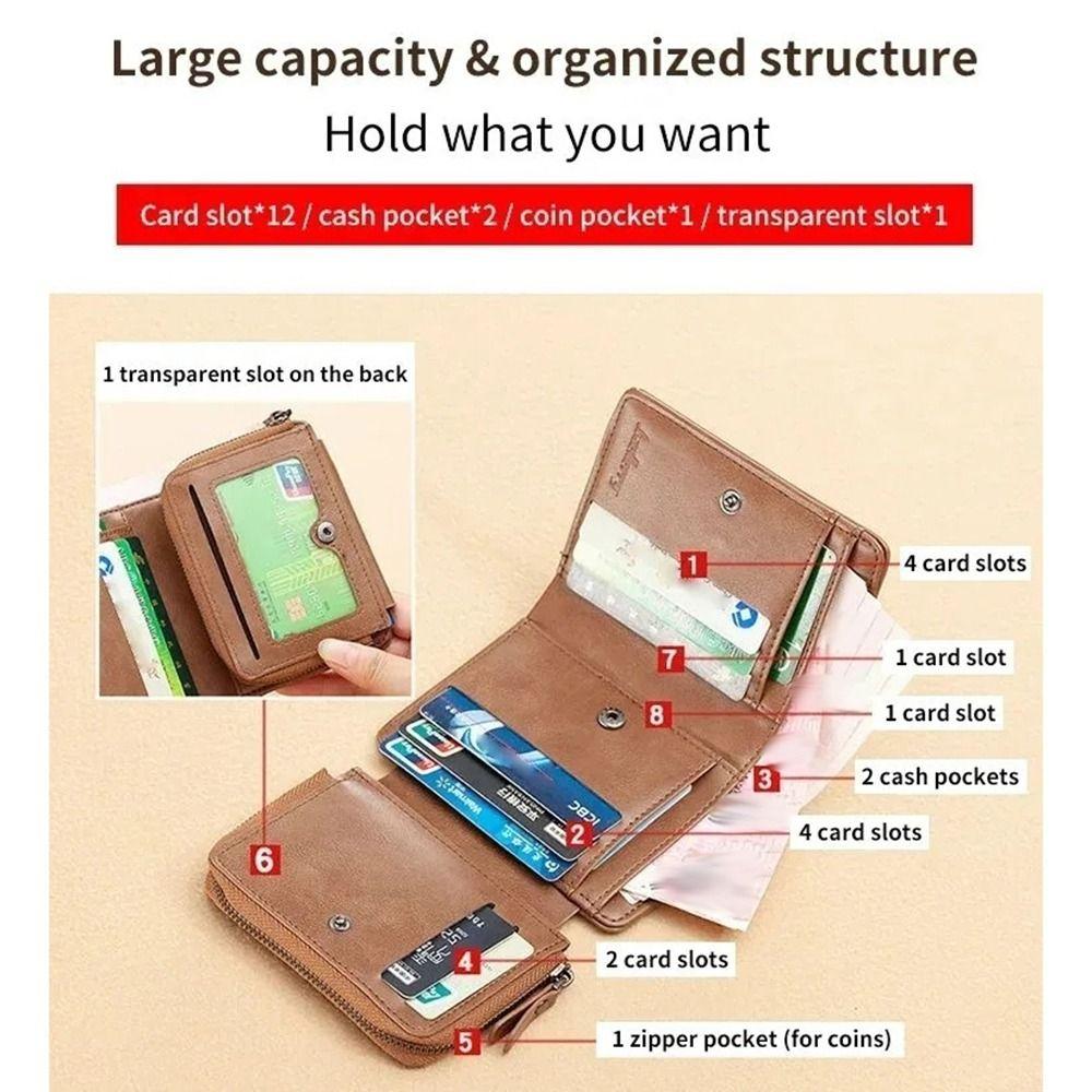 Purse Business Clutch Bag Zipper ID Card Holder Simple Men PU Wallet Unisex