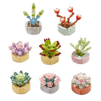 Mini Flower Building Block Household Tabletop Succulent Potted Decorations DIY Small Particle Puzzle Assembly Children's Toys Ch