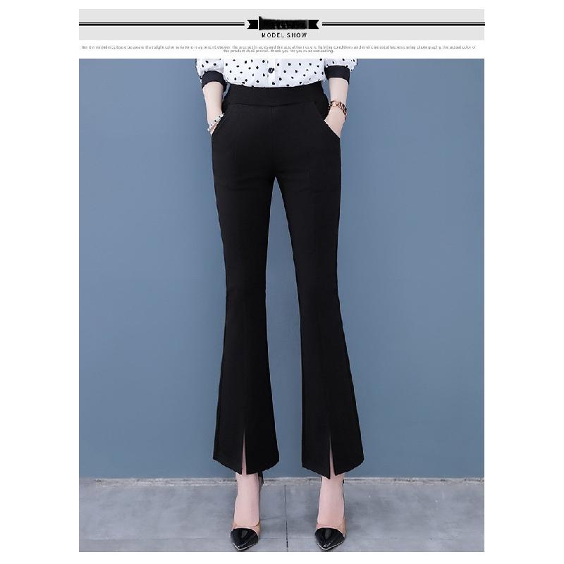 New 2026 Split Flared Pants with Drape Effect, High-waisted Plus-size Cropped Casual Pants