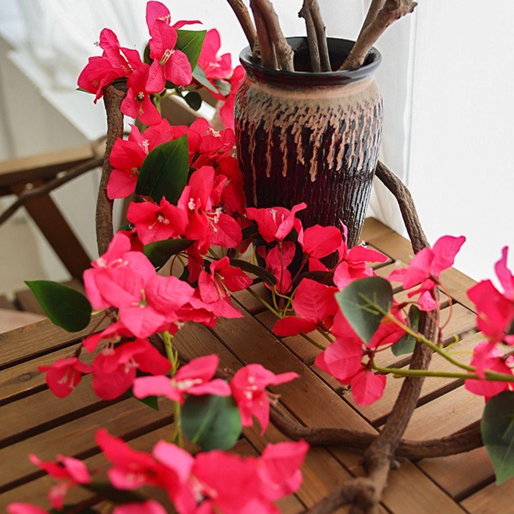 Multicolor Bougainvillea Artificial Flower Vine Green Leaves Hanging Decoration Artificial Flower Ornament DIY