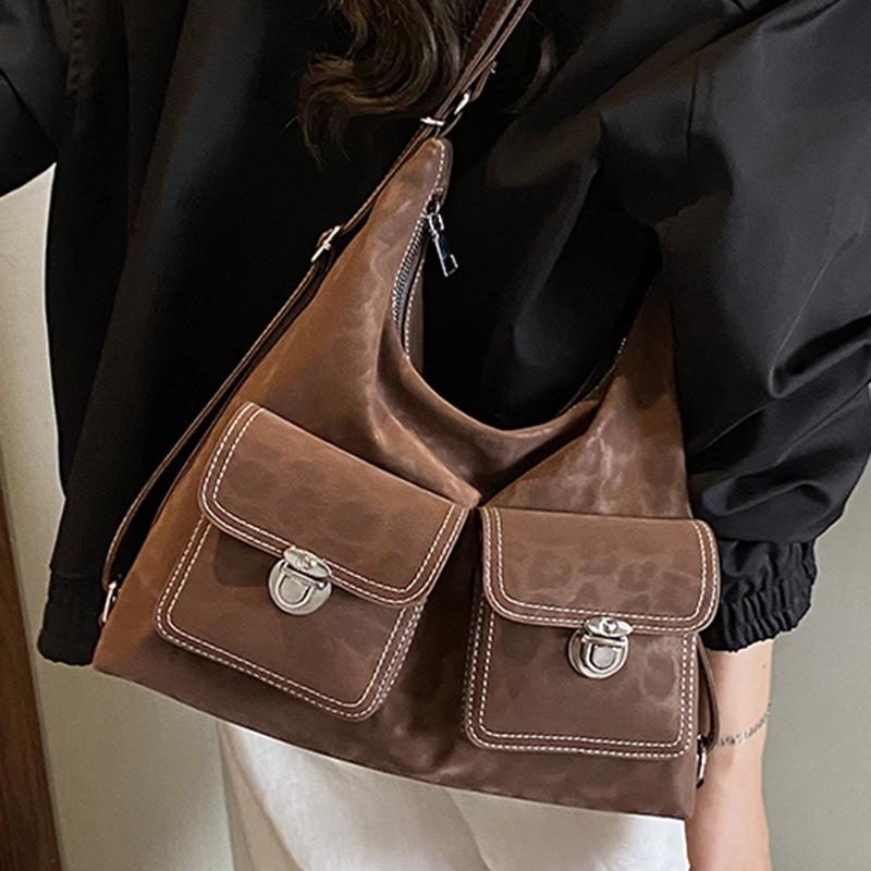 Retro Large-capacity Multi-pocket Simple and Casual Single-shoulder Crossbody Backpack