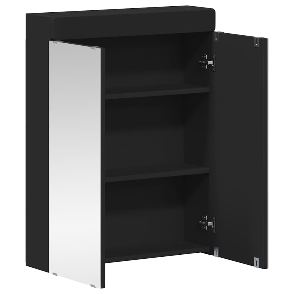 Bathroom Mirror Cabinet TULUM Black 60 X 16.5 X 78 Cm