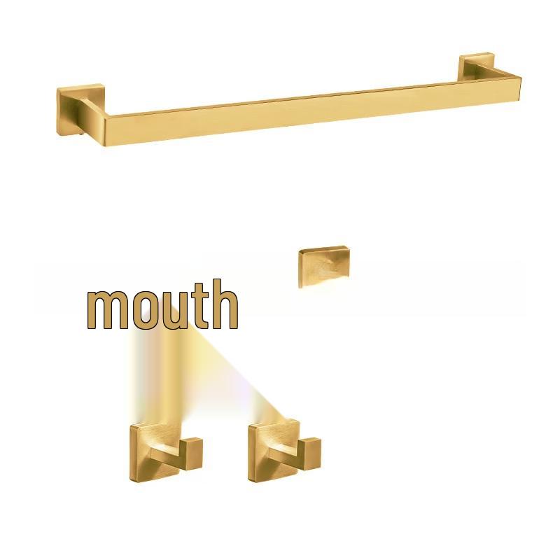 Yipan Light Luxury Brushed Gold Stainless Steel 5-Piece Bathroom Set