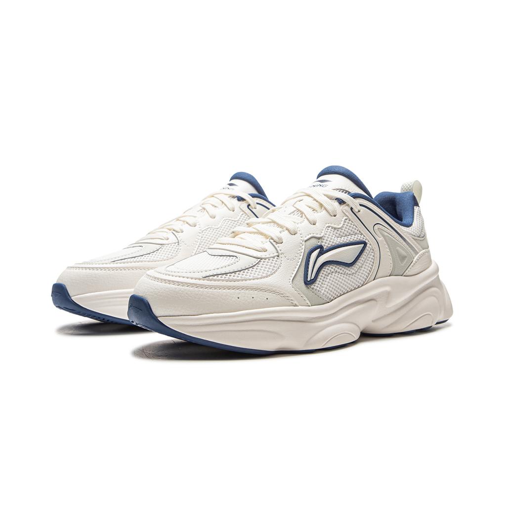 New LiNing Coconut Milk Breathable And Lightweight Low Top Chunky Sneakers Men's White Gray Blue AGCV403-1