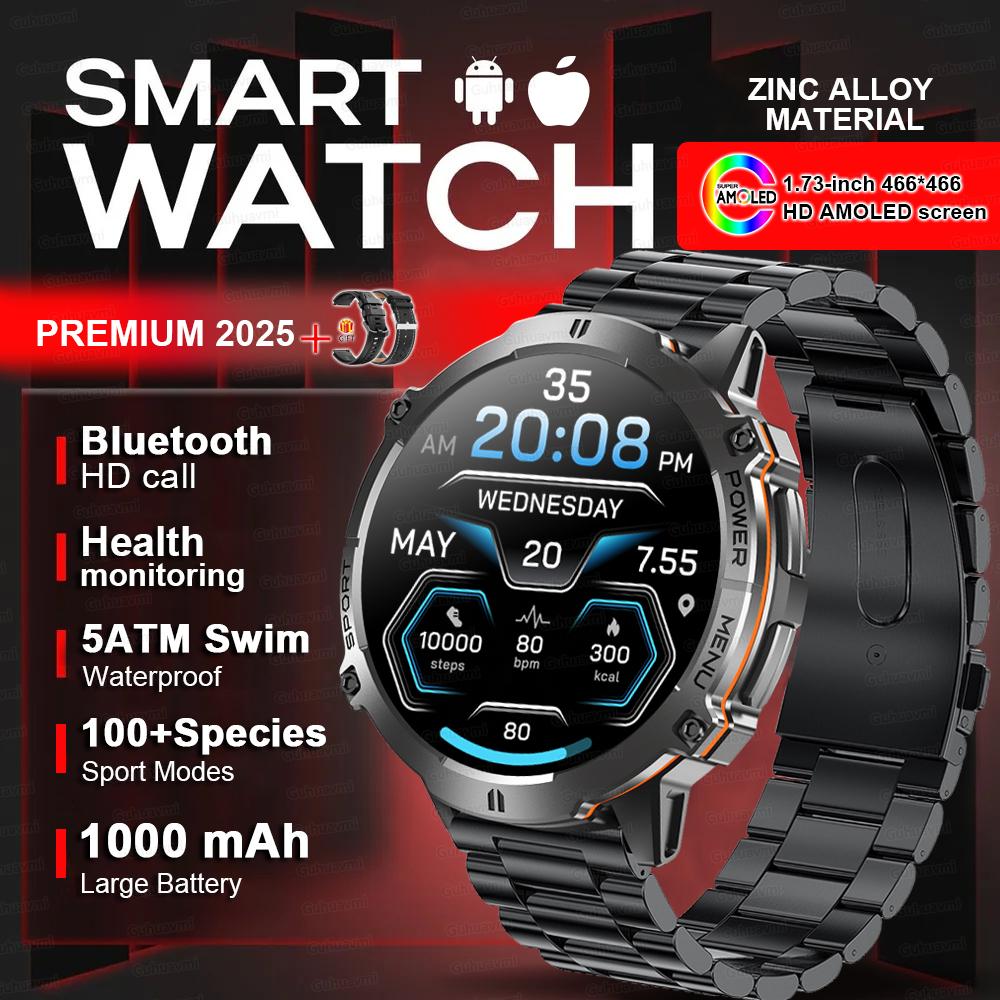 New Military GPS Position Smart Watch Built-in GPS 1000mAh Battery Compass BT Call 10ATM Waterproof Swim Sport Bracelet Men