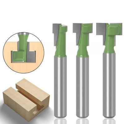 1/3ks 1/4 palce stopka 6mm T Slot Router Bit Šestihranný šroub Klíčová dírka Klíčová dírka Dřevoobráběcí fréza Koncová fréza