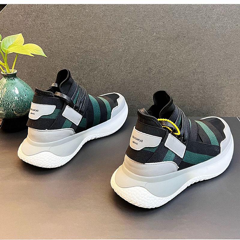 Fashion Luxury Fashion Mix Colors Patchwork  Walking Sneakers For Men Thick Bottom Casual Platform Shoes Flats Loafers Zapatos Hombre