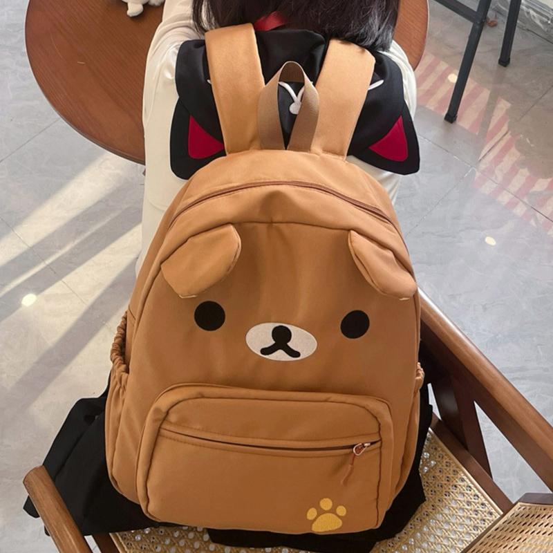 Cartoon Rilakkumas Rucksack für Kinder Kawaii Korilakkuma Stickerei Schultasche Große Kapazität Mädchen Jungen Schüler Schultasche
