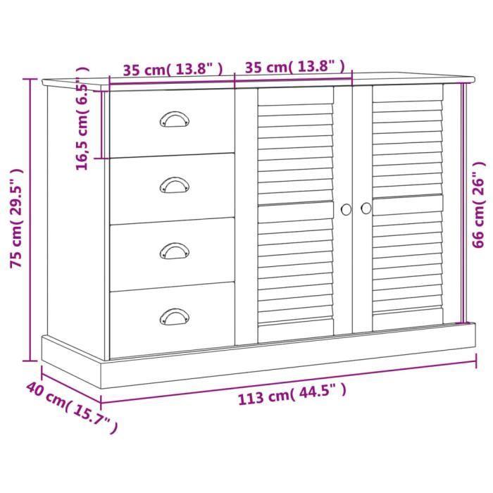 VidaXL Buffet haut blanc 69,5x31x115 cm bois d'ingénierie 828260