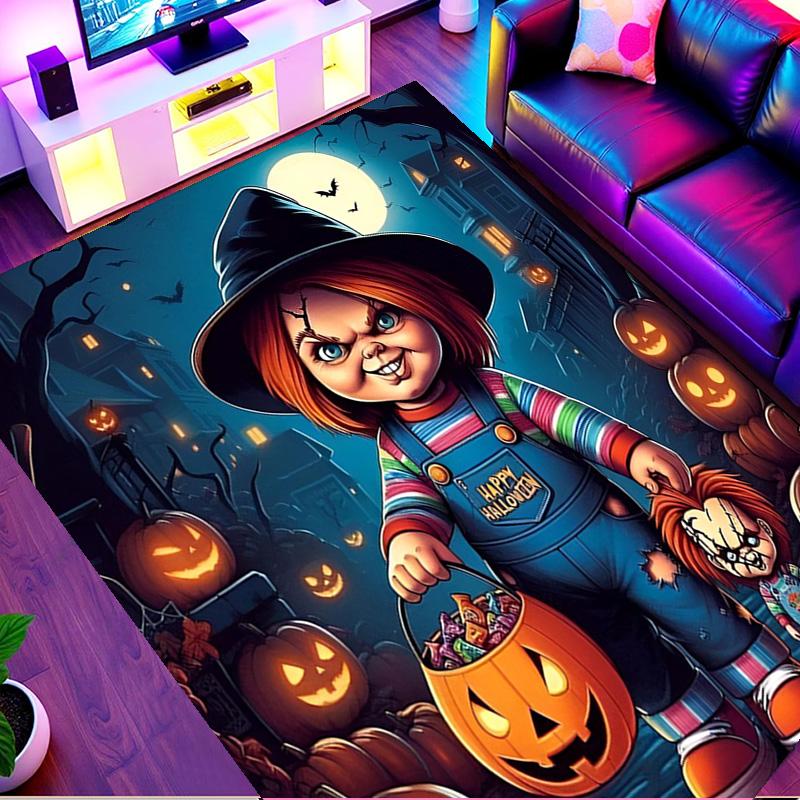 Bride of Chucky Print Rug, Washable Floor Carpet, For Entryway Dorm Laundry Room Office Study, Home Decor Birthday Christmas Gift