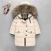 Winter Children Down Jacket for Boys Warm Real Raccoon Fur Hooded Long Boys Outerwear Coat Kids Jacket