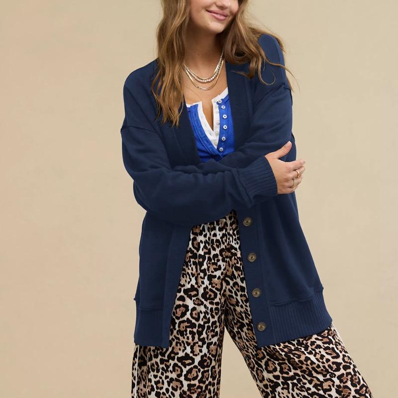 

Женская вязаная куртка-кардиган с капюшоном XL