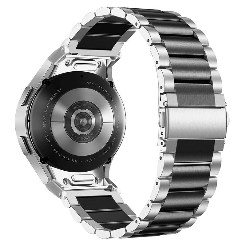 

Для Samsung Galaxy Watch6 40мм 44мм/Watch6 Classic 43мм/47мм Ремінець для смарт-годинника Браслет з нержавіючої сталі Black Silver