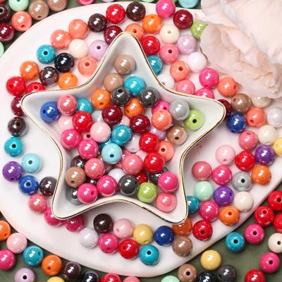 Jewelry Making Acrylic Loose Beads 20Pcs 10mm Pendant Necklace Bracelet Wholesale DIY For Glossy