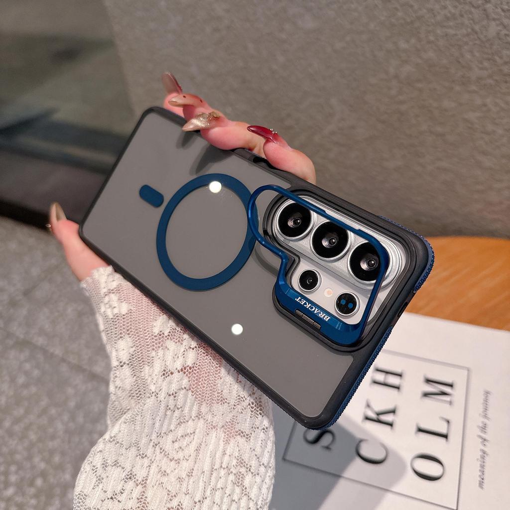 Dual-color Magnetic Lens Stand Protective Case for Samsung S26 Ultra & S25 – Drop-Proof, Skin-Feel Design