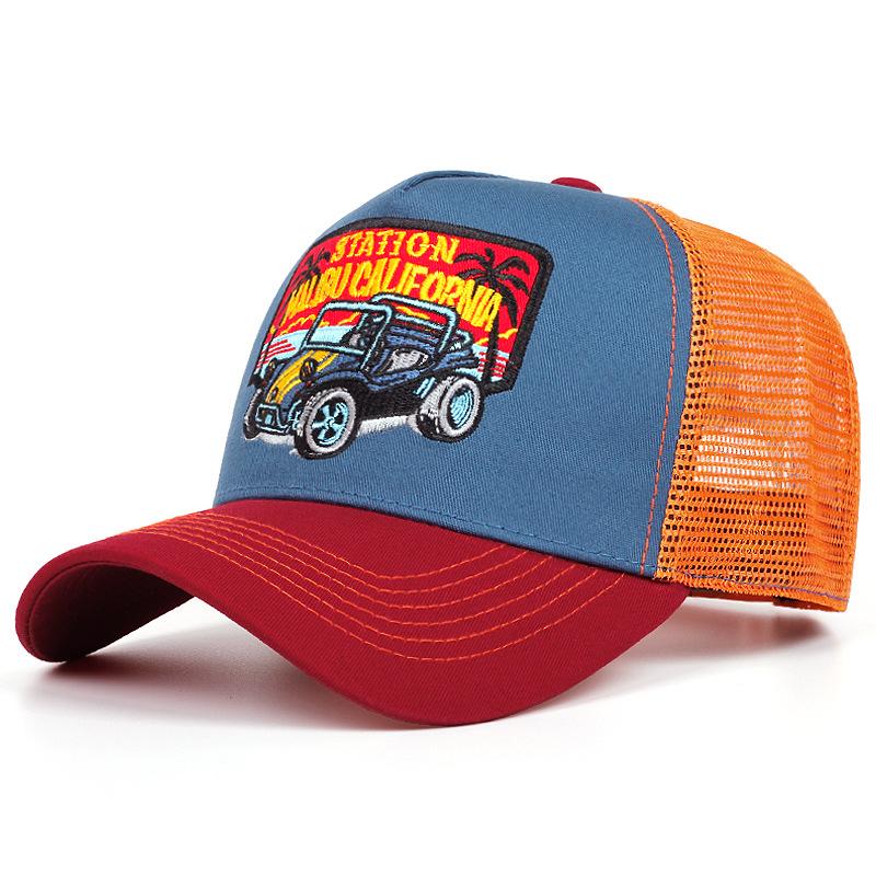 New Hot Sale Unisex Sun Hat Hip Hop Mesh Trucker Hat Classic Pattern Breathable Summer Baseball CapStreetwear Cap for Men Women