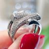 CMM Shiny Zircon European High-End Net Celebrity Fashion Opening Adjustable Ring Niche Design Personality Trend Jewelry