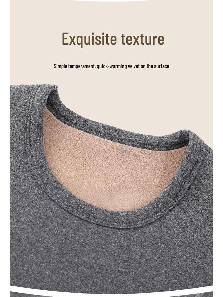 Lambswool-Enhanced Thermal Men's Base Layer Set – Thick, Plush, Cold-Proof Underwear for Autumn and Winter
