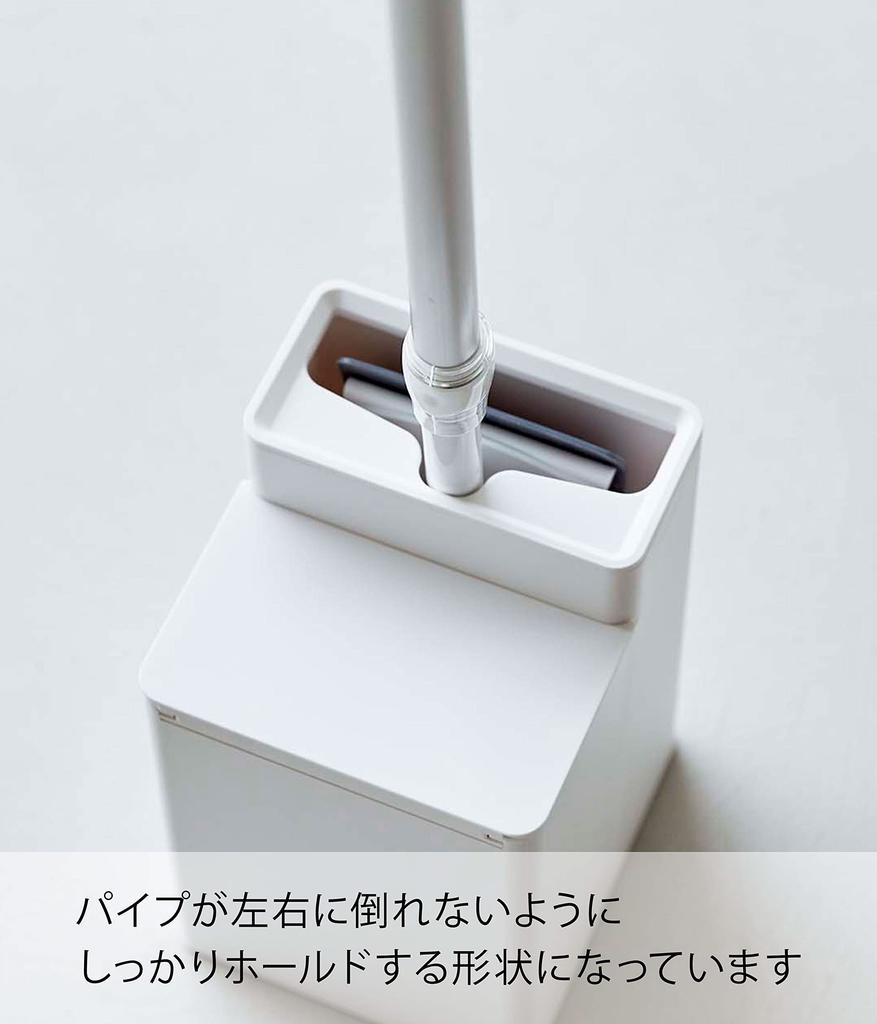 Yamazaki Jitsugyo Toilet Wiper Stand with Cleaner Sheet W11 X D12 X H17cm Tower Toilet Flooring Wiper Storage 6060 Storage, White, Approx.