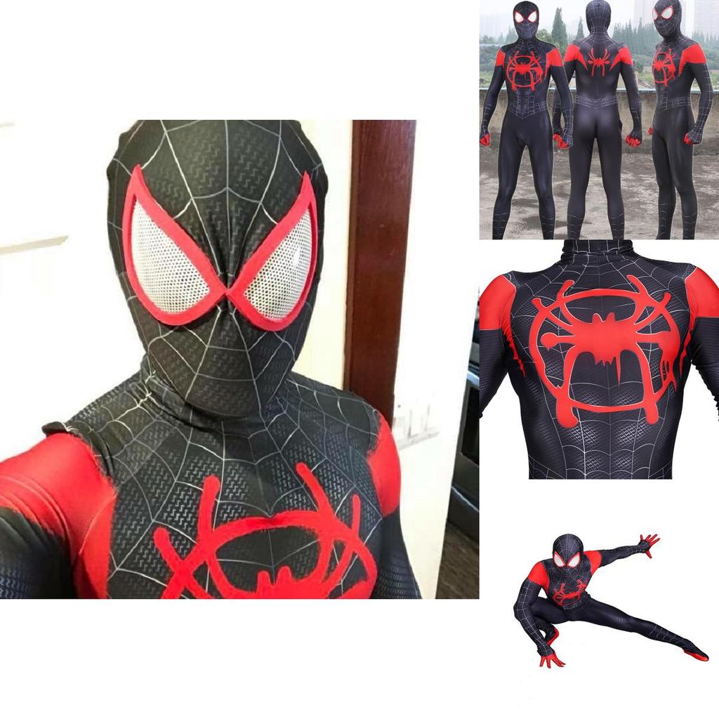 Breathable And Stretchable Spider Miles Morales Costume For Kids And Adults