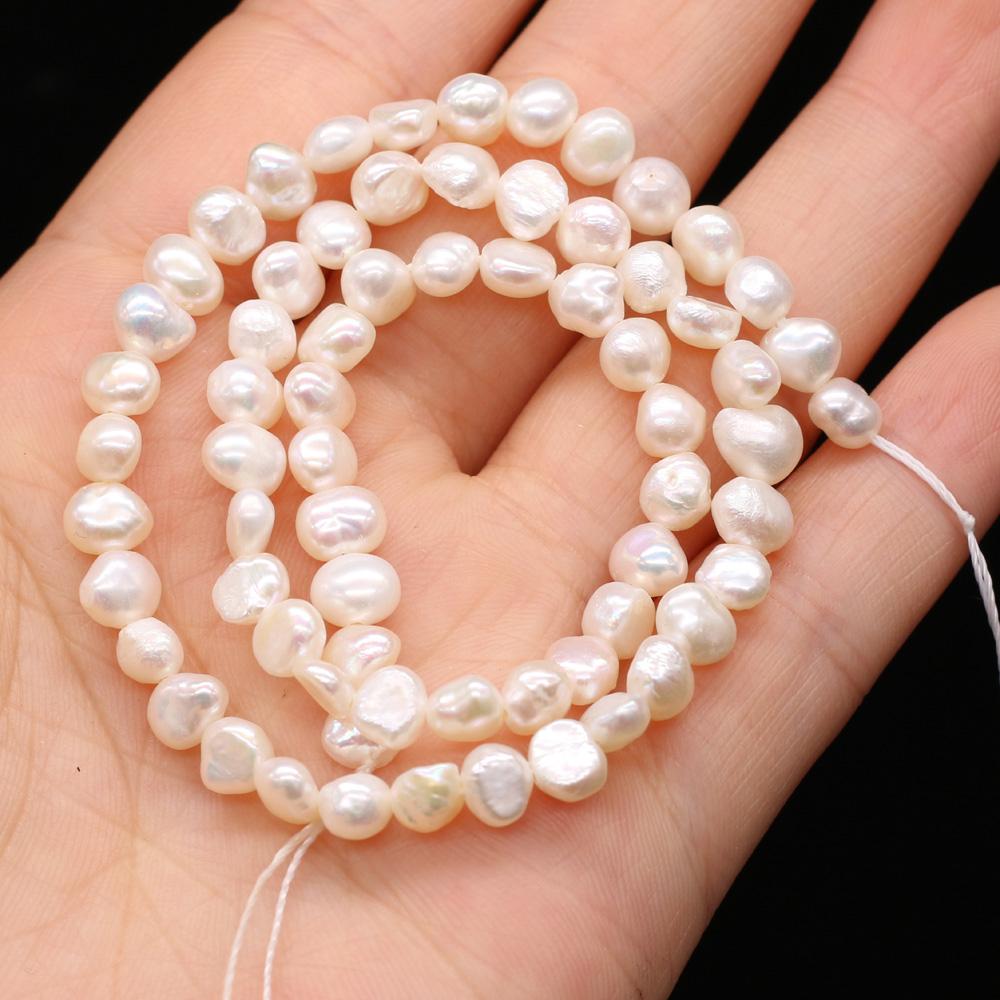 

1String, White Natural Nugget Pearls Beads for DIY Necklaces Bracelets Accessories, Jewelry Making, Birthday, Wedding, Party Gifts 36cm 1String/7-8mm-36cm білий