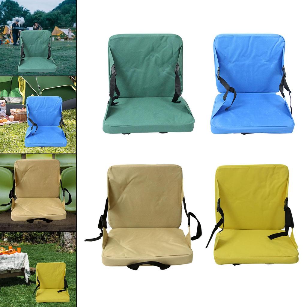 Foldable Cushion with Backrest, Padded Floor Mat, Portable Stadium Chair, Oxford , Suitable for