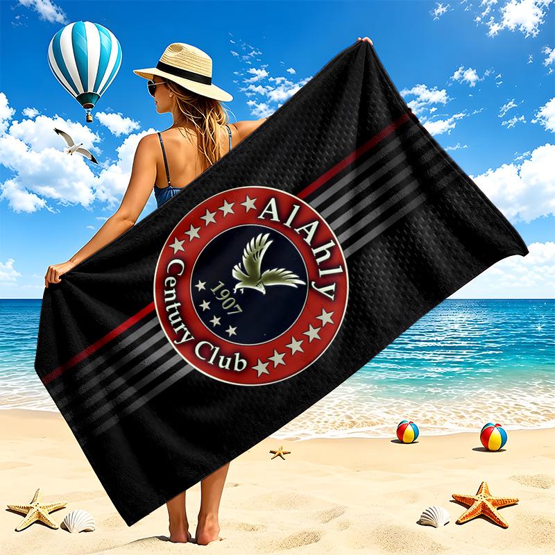 Al Ahly FC Beach Towel Quick Dry Soft MicrofiberSand Resistant Oversized Cabana Bath Sheet for Swimming Pool Travel Gift