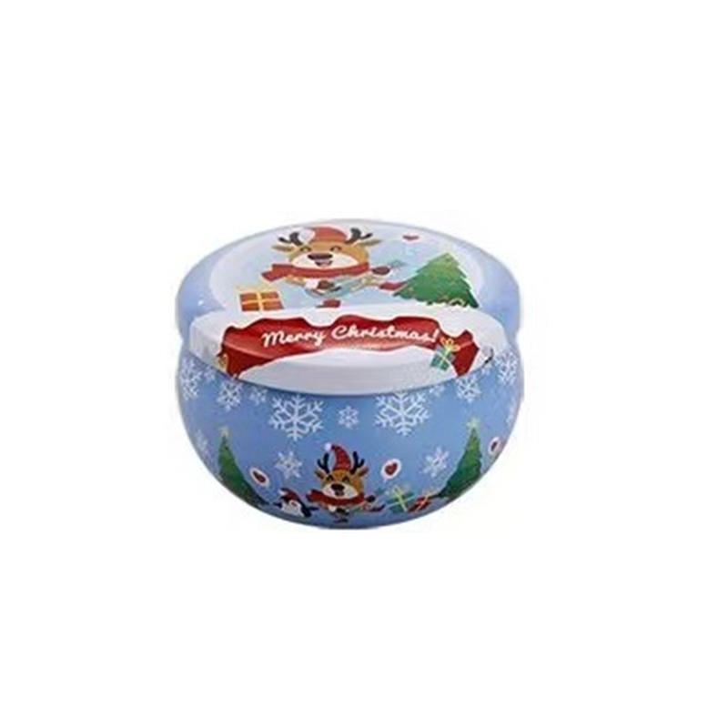 Weihnachts-Runde Eisen-Geschenkboxen Stabile Konstruktion Perfekt für Weihnachtsgeschenke Aufbewahrung von Süßigkeiten Kleinen Geschenken
