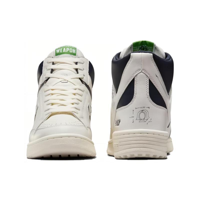 Kasina X Converse Weapon Durable and Lightweight High-top Skate Shoes Unisex White and Black