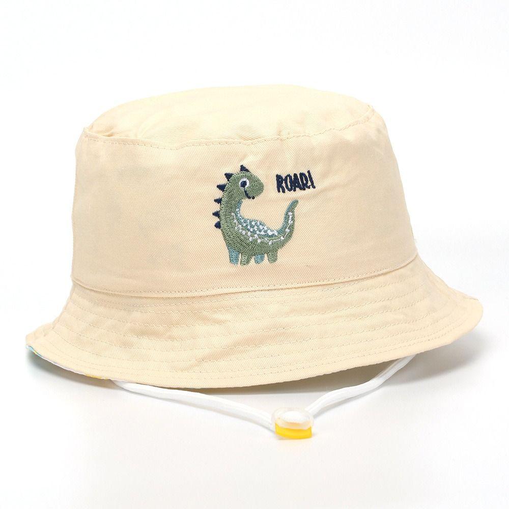 Cartoon Dinosaur Children Fisherman Hat Windproof Baby Capybara Sun Cap Cute Kids Bucket Hat  Girl
