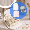 Compact Travel Jewelry Storage Case with Zip-Around Closure and Sectioned Space for Earrings Rings Necklaces Use
