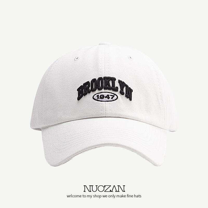 American Retro Baseball Cap Women's Letter Embroidery Face Revealing Small Curved Brim Sun Hat Street Photography Couple Peaked Cap