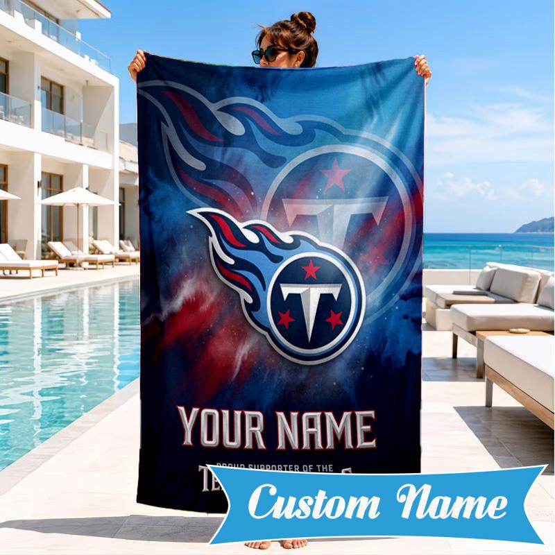 Custom Name Tennessee Logo Art Personalized Microfiber Beach Towel, Quick-Dry, Ideal for Summer Travel, Beach Essential, Swimming